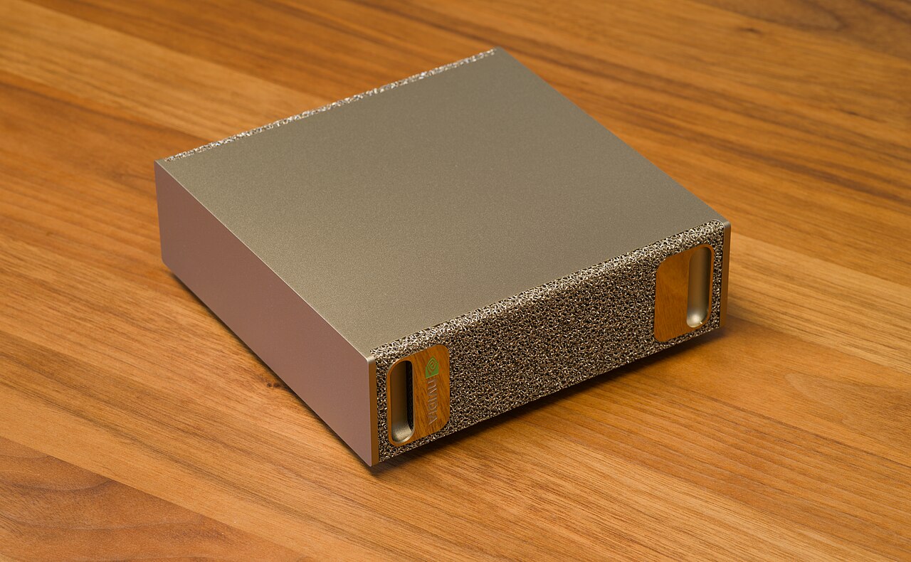 NVIDIA DGX Spark compact desktop system viewed from the front and above