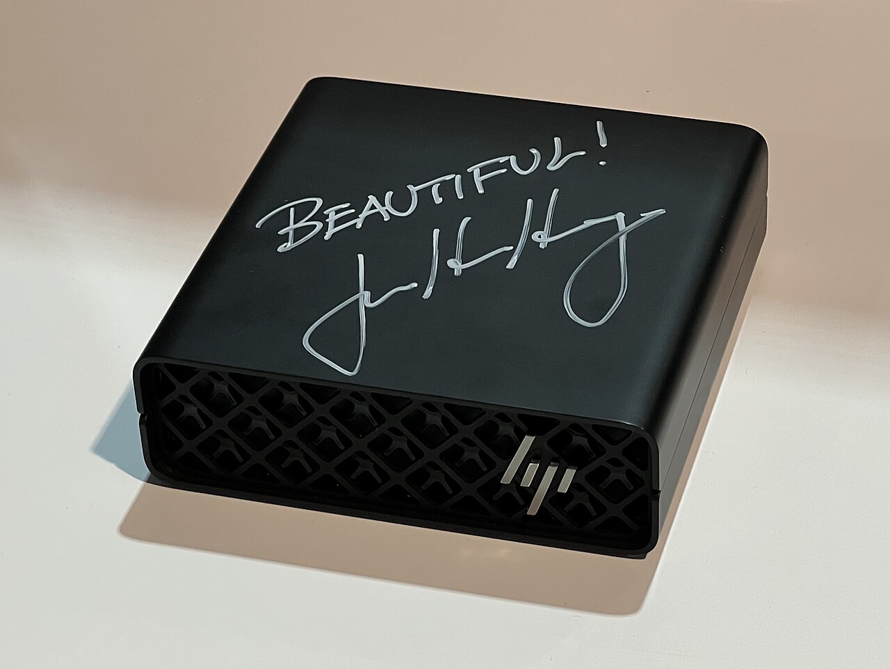 HP ZGX Nano compact AI station viewed from the front and above